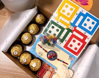 Kids Rakhi Gift Hamper | Raksha Bandhan Box for Brother | Children's Cartoons Set with Chocolates | Handmade Bracelets Rakhdi Gift
