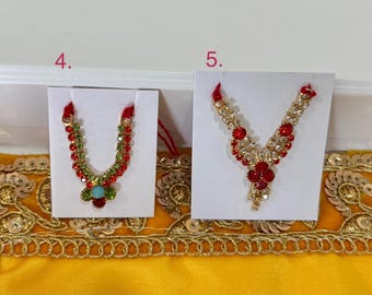 Ladoo Gopal Jewelry Set: Stones & Diamonds Mala, Kangans