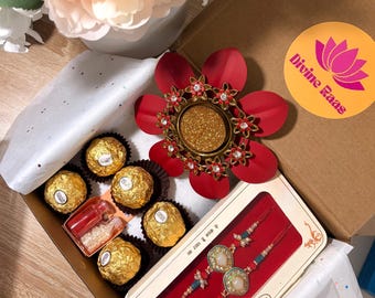 Brother Rakhi Hamper Designer Lumba Rakhdi Handmade Bhai Bhabhi Raksha Bandhan Indian Festival Gift