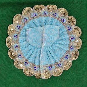 Size 3 Poshak for Ladoo Gopal Dress for kanha Dress Poshak Mala for Krishna Idol height- 3.15 inches