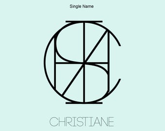 Custom Geometric Name Logo Design, Minimalist Monogram (PNG File)