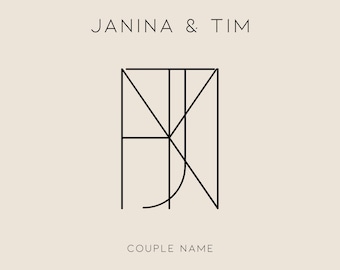 Personalized Couple Name Logo Design (Digital Download) – Geometric Minimalist Business Tattoo