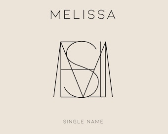 Custom Geometric Name Logo Design: Minimalist Monogram Art (PNG File)