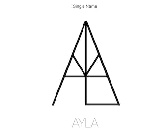 Custom Geometric Name Logo Design: Minimalist Monogram Art (PNG File)