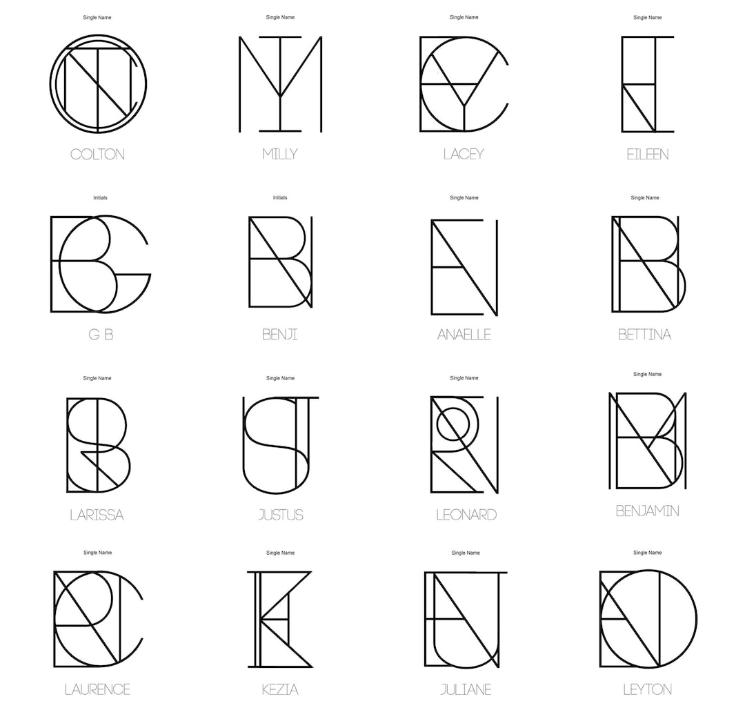 Personalized Name Logo Design, Minimalist Geometric Tattoo (PNG File ...