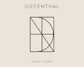 Geometric Family Name Logo Design: Monogram, Initial, Business Branding