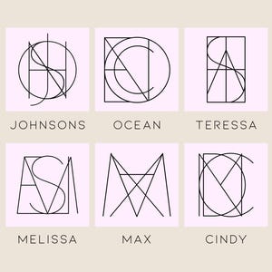 Logotipo de nome personalizado para tatuagem Logotipo minimalista Logotipo de letra Logotipo de monograma Design de logotipo geométrico Logotipo de arte de nome Logotipo comercial Logotipo inicial Logotipo de casal