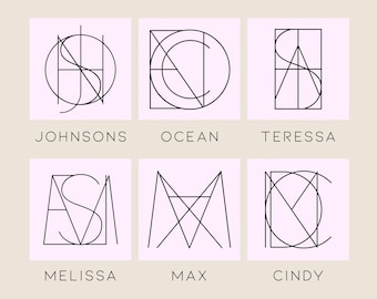 Custom Name Logo For Tattoo Minimalist Logo Letter Logo Monogram Logo Design Geometric Logo Name Art Business Logo Initial logo Couple Logo