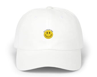 Casquette papa classique smiley - Chapeau décontracté pour événements en plein air, streetwear tendance, cadeau pour papa, accessoires d'été, mode amusante