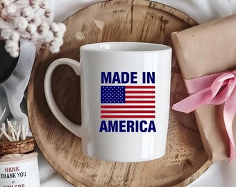 Taza de café patriótica - Hecha en Estados Unidos / Regalo perfecto para veteranos, Día de la Independencia, decoración del hogar, tazas de oficina, barbacoas