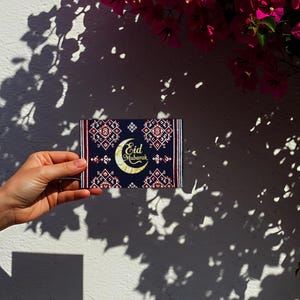 Cartão Digital Eid Mubarak | Cartão Festivo Islâmico para Imprimir | Design de Impressão Sindi | Download Instantâneo | Cartão Estético Eid-ul-Adha