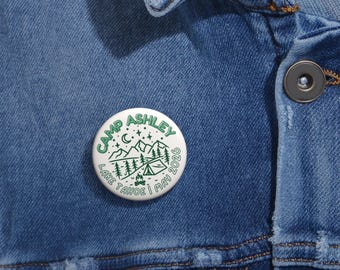Custom Camp Bachelorette Pin Buttons | Fun Personalized Party Favors for Bachelorette Celebrations, Camping Trips, Event Keepsakes