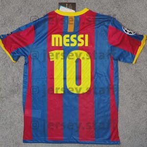 Messi #10 Barcelona Jersey 2010/11 | Retro Vintage Football Shirt Trikot | Home Blue Red | Y2K Blokecore Spain Kit | Champions League Final