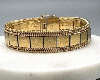 Vintage Grosse Germany Gold Plated Mesh Bracelet Panels 7.5" for Christian Dior