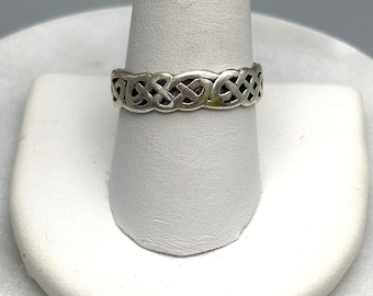 Vintage Sterling Silver Ring Celtic Knot Band 925 Size 10
