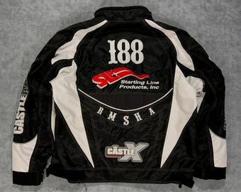 Castle X Racing Snowmobile RMSHA #188 competitor worn Y2K jacket mens XL