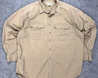 VTG 90s Banana Republic Safari shirt outdoors utility button up beige mens XL