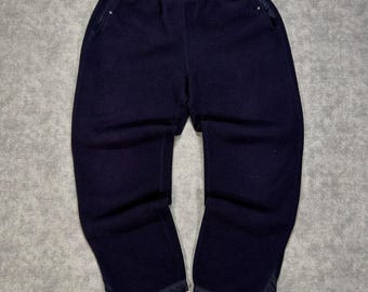 Pantaloni da tuta vintage anni '90 Patagonia Synchilla blu navy gorpcore in pile da uomo, taglia L