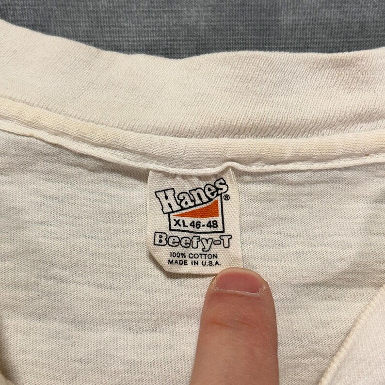 Maglietta da corsa vintage Hanes Beefy T Scotts Hut Race Inaugural Antarctica del 1979 da uomo, taglia XL. immagine 7