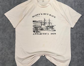 VTG 1979 Hanes Beefy T Scotts Hut Race Inaugural Antarctica running tshirt mens XL