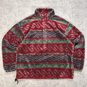 Vintage 90s G.H. Bass & Co Fleece 1/2 Zip Pullover Men XL Southwestern Aztec USA
