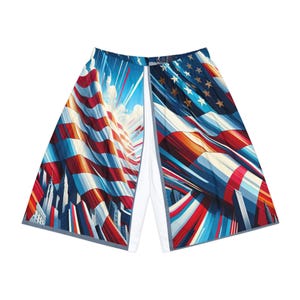 Patriotic American Flag Sports Shorts: 4th of July Activewear