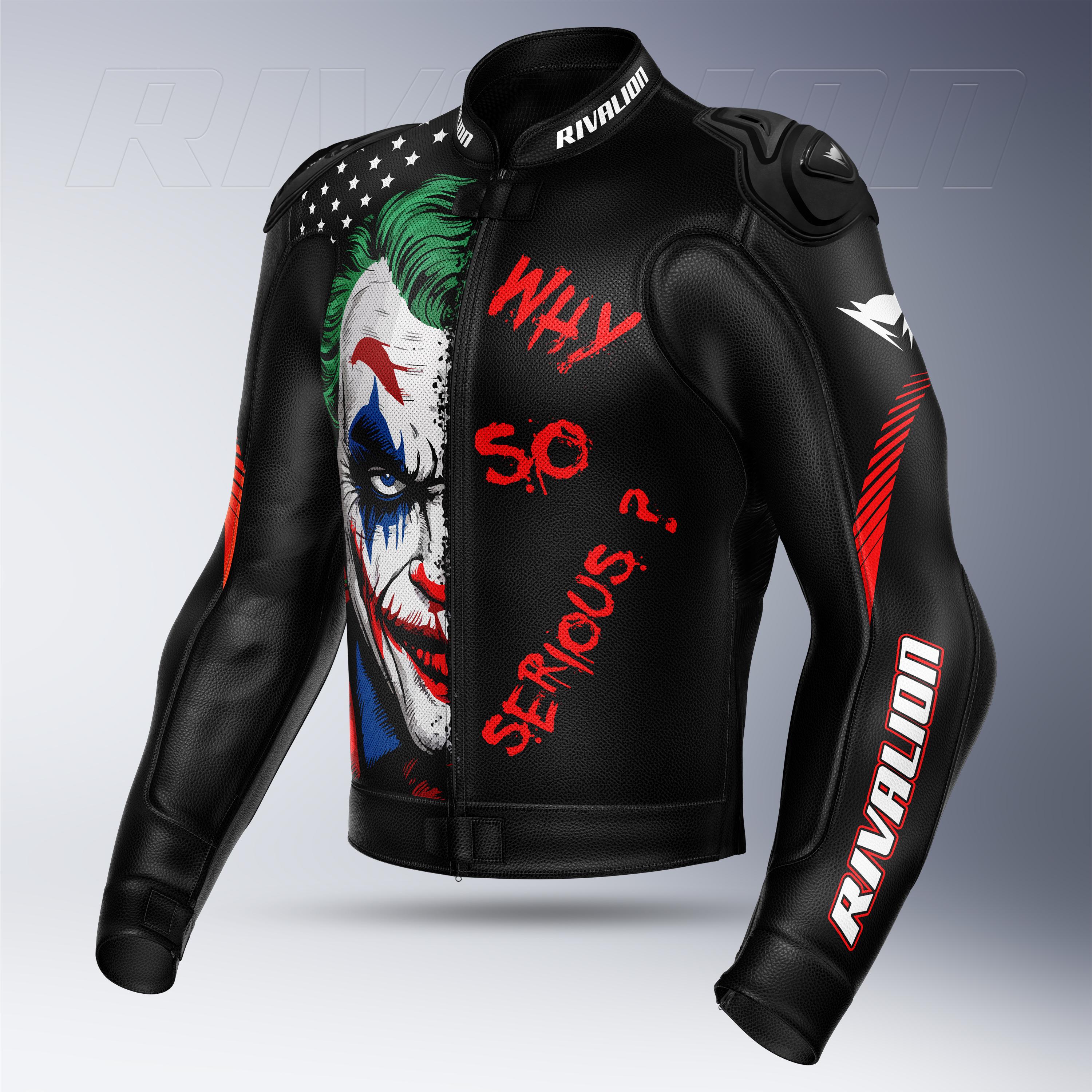 Joker Motorcycle Racing Leather Jacket: Custom Design, Removable ...