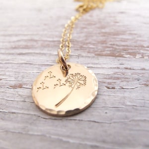 Gold or Silver Dandelion Necklace, Make a Wish, Mother, Daughter, Birthday Gift, Best Friend