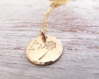 Gold or Silver Dandelion Necklace, Make a Wish, Mother, Daughter, Birthday Gift, Best Friend