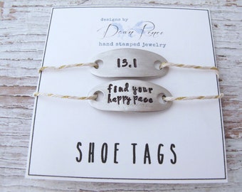 Shoe Tags for Runners, Customized Running Shoe Tags, Personalized Runners Gift, Shoe Charms, Half Marathon, 10k, Marathon