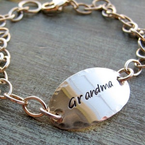 Personalized Grandma Bracelet, Sterling Silver Charm, Mother's Day Gift