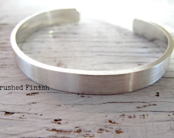 Men's Cuff Bracelet, Father's Gift, Personalized, Sterling Silver, Hand Stamped,  Secret Message, Jewelry for Boyfriend, Husband Gift