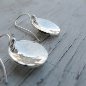 Hammered Sterling Silver Earrings, Small Bowl Earrings, Modern, Minimalist, Gift for Her