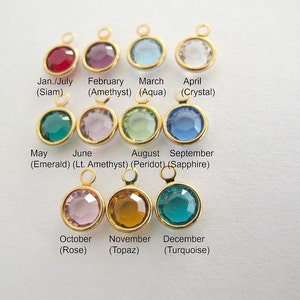 Gold Swarovski Crystal Birthstone Charm