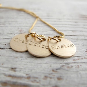 Personalized Gold Mother's Necklace, Family Jewelry, Grandmother's Necklace, Kids Names Necklace, Grandchildren, Mother's Gift, For Her