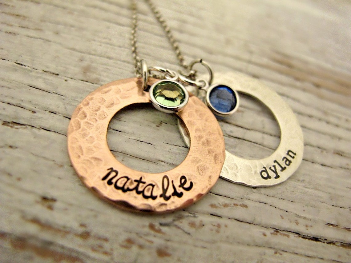 Personalized Family Jewelry Hand Stamped Mother's Etsy
