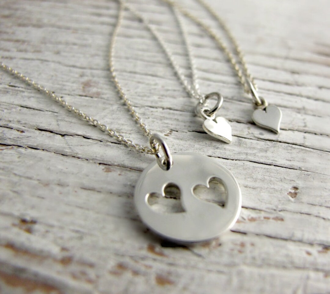 Mother Daughter Necklace One or Two Heart Necklaces & Heart - Etsy