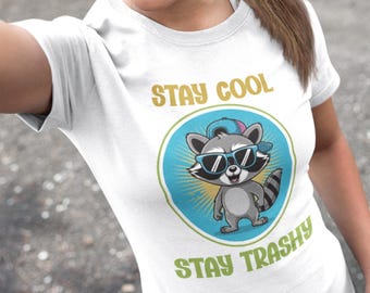 Funny Raccoon Shirt for Summer Animal Graphic Tee Retro Camping Wildlife T-Shirt Cute Trash Panda Gift Idea Shirt for Animal Lover TShirt
