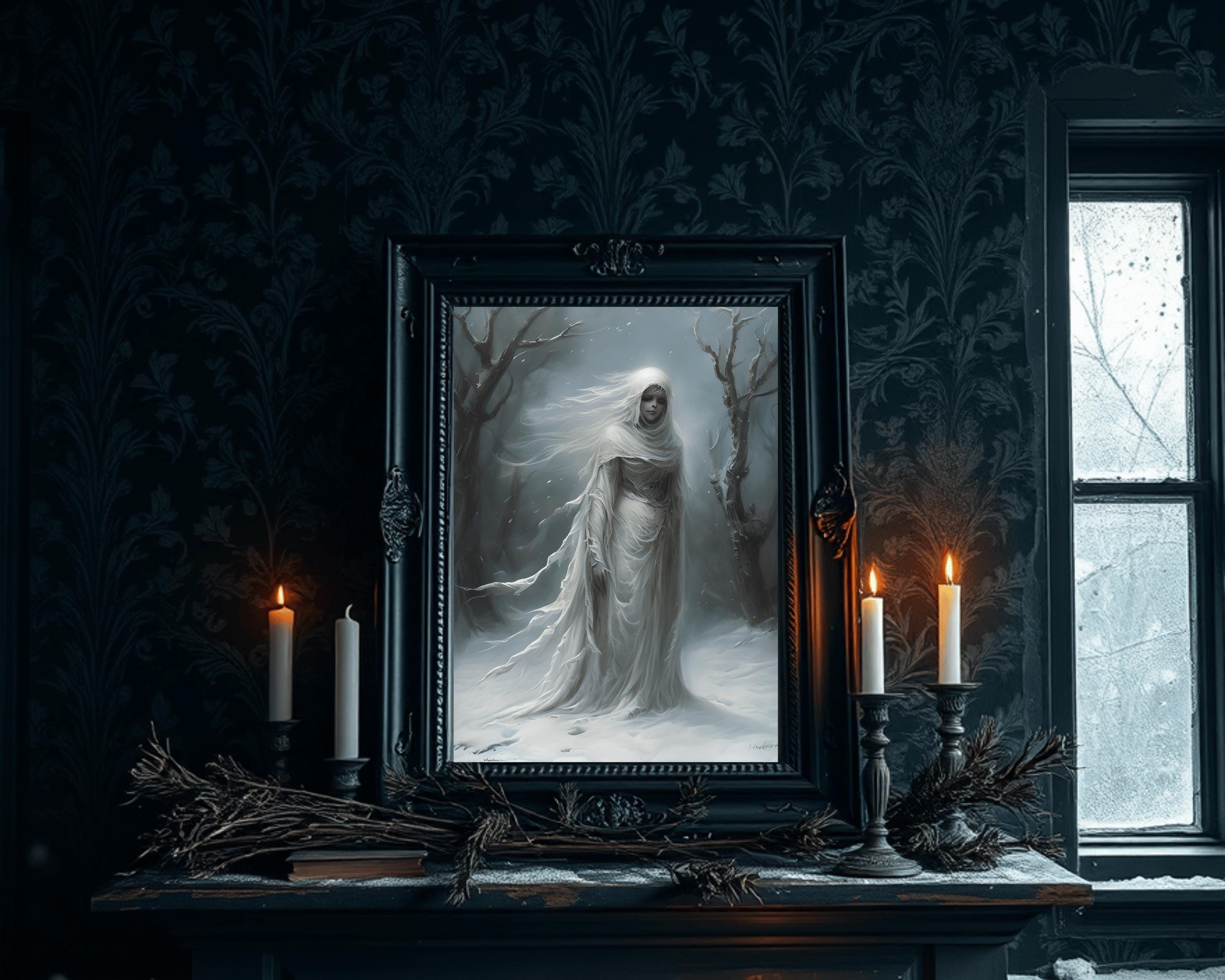 Yule Wraith Poster – Gothic Christmas Wall Art, Creepy Holiday Decor ...