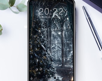 Gothic Urlaub Handy Wallpaper Bündel | Weihnachten + Neujahr Handy Hintergrund | Digitaler Download