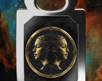Gemini Zodiac Keychain: Gold Engraved Astrology Gift