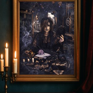 Shadow Witch Gothic Art Print: Occult Wall Decor (Digital Download)