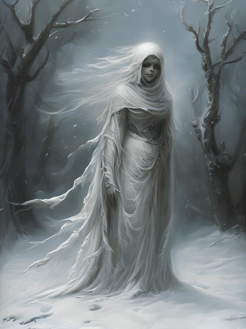 Yule Wraith Poster – Gothic Christmas Wall Art, Creepy Holiday Decor ...