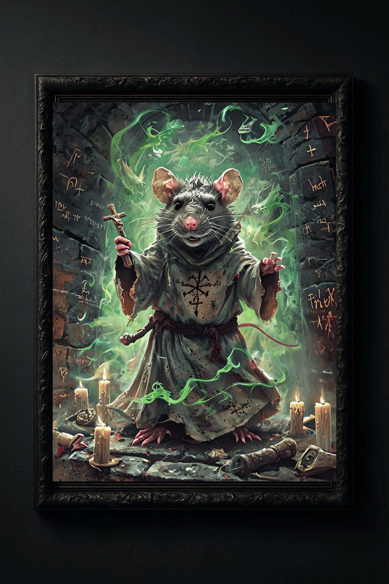 Cyberpunk Rat Poster – Digital Hacker Rodent Wall Art, Funny Printable ...