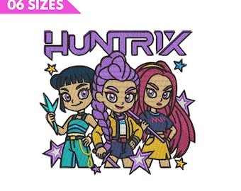 Huntrix Girls Embroidery Design | Kpop Demon Hunter Art (Digital Download)
