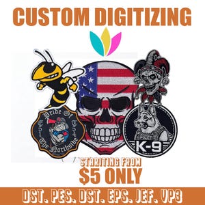 Custom Embroidery Digitizing Service: Logo, Patch & Image