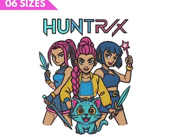 Diseño de bordado de Huntrix Girls / Cazador de demonios Kpop / Descarga digital