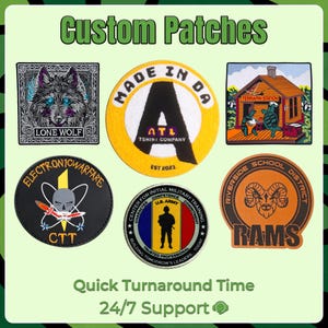 Custom Embroidery Patches: Iron-On, Sew-On, Velcro Backing