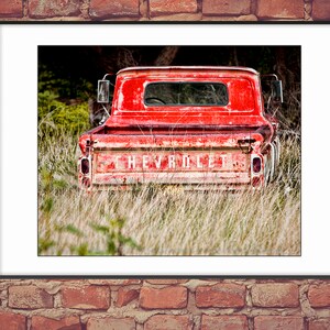 Chevy truck guy gift, Chevy pickup wall art