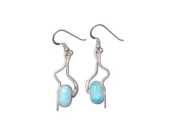 Turquoise and Sterling Silver Earrings  eture3681